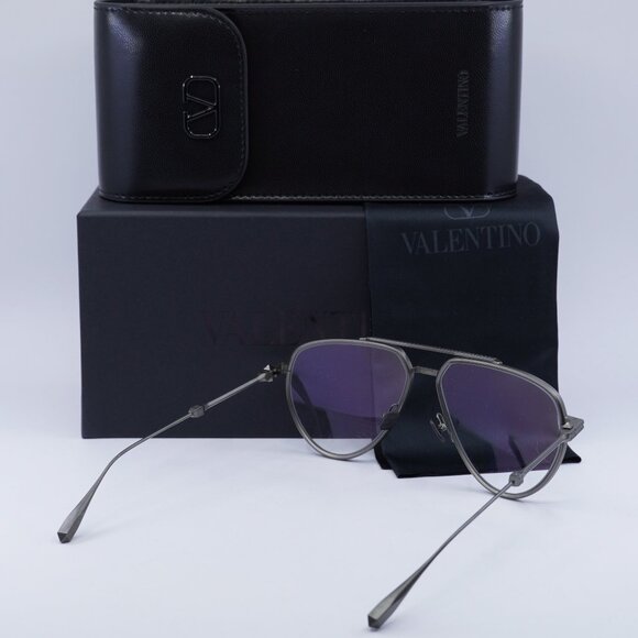 Valentino V-STUD-II VLX-133B Aviator Eyeglasses 59mm - Black Rhodium - Picture 10 of 11